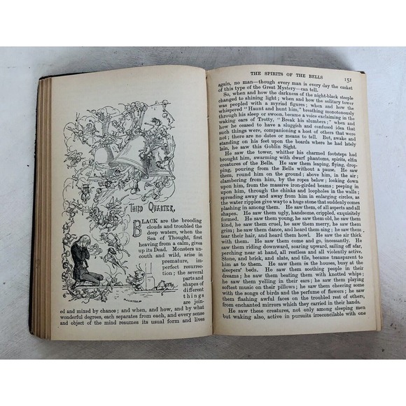 Antique Christmas Books Dickens Illustr. Chapman & Hall Goblin Ghost Fairy Tales - Picture 7 of 16